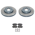Front Rotors & Akebono ProACT Brake Pads Kit for Kia Forte 5 Koup (2010–2013)