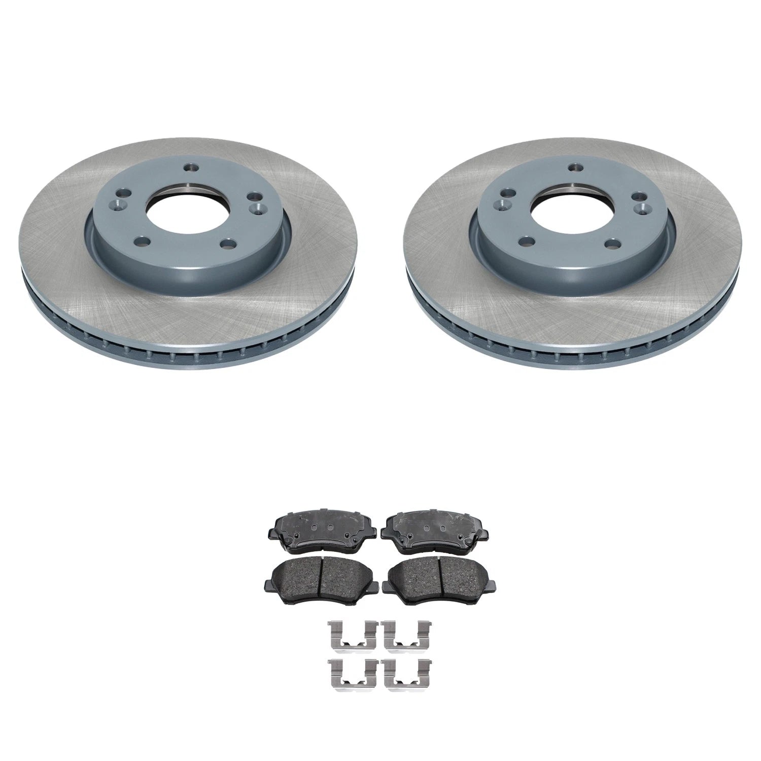 Front Rotors & Akebono ProACT Brake Pads Kit for Kia Forte 5 Koup (2010–2013)