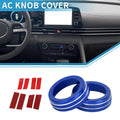 2X AC Climate Heater Switch Knob Cover Ring for Hyundai Elantra (2021–2024) Blue