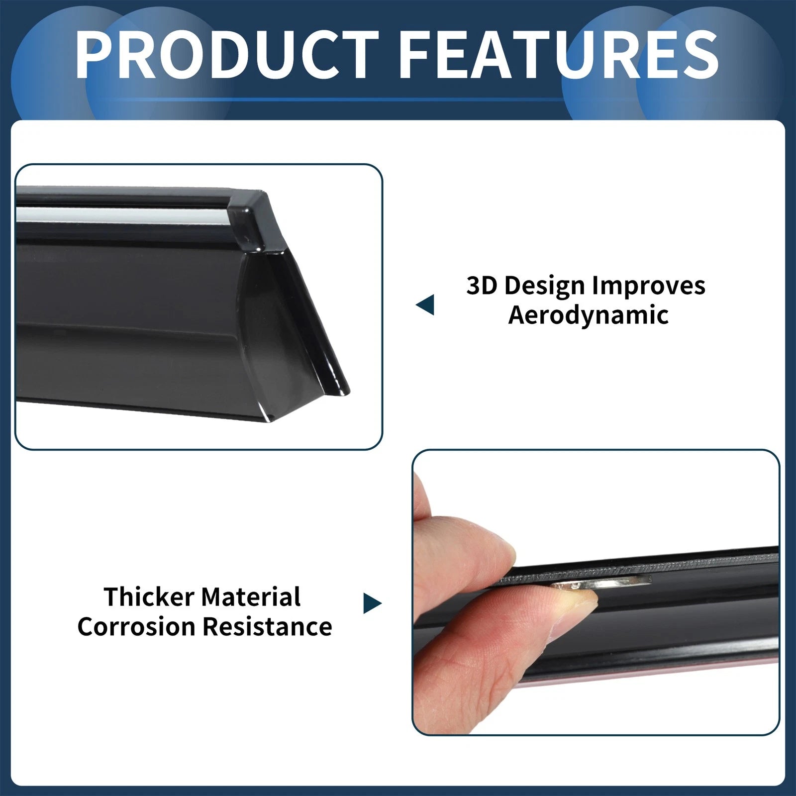 Set of 4 Window Deflectors for Kia Forte Sedan (2019) - Black Vent Visors