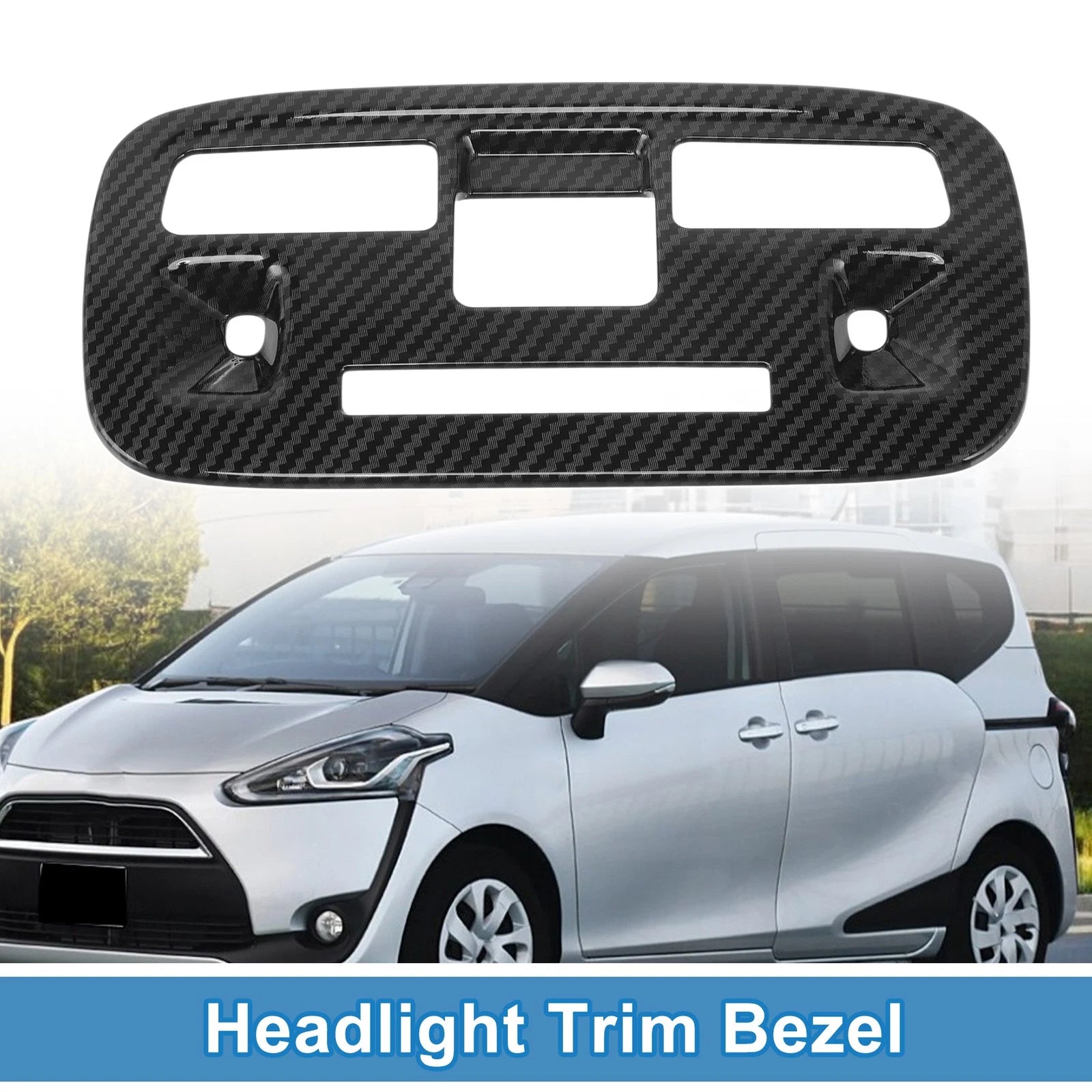Front Row Headlight Trim Bezel for Toyota Sienta (2022–2023) Carbon Fiber Black