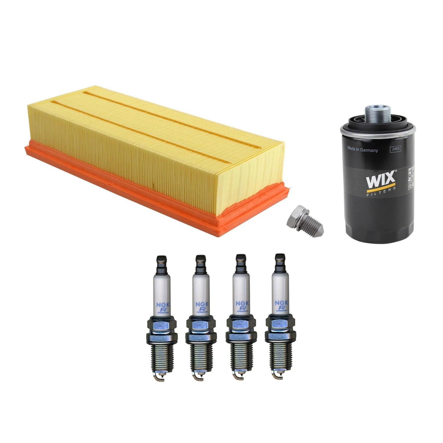 Wix Engine Air Oil Filters & NGK 4 Laser Platinum Spark Plug Kit for Audi A3 Q3 CC