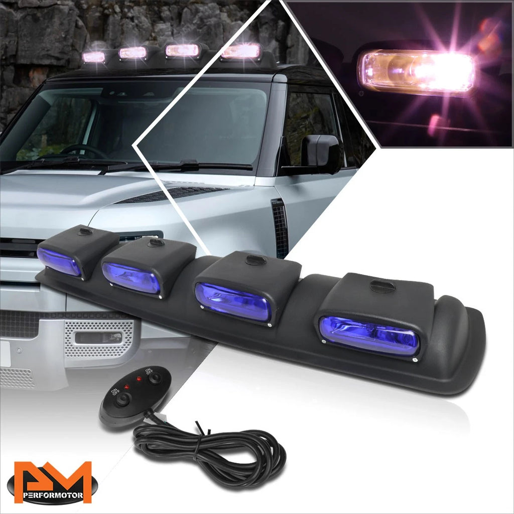 Set of 2 Off-Road Blue Lens Roof Top Mounted Fog Lights for Universal 4X4