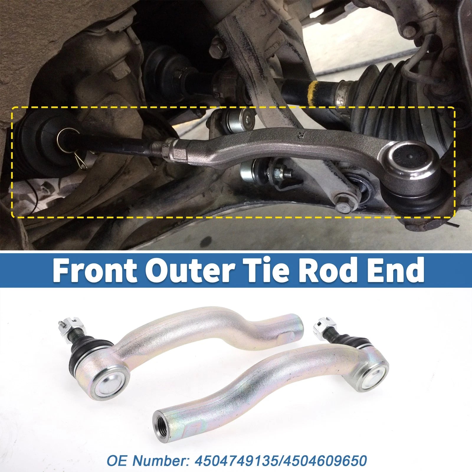 2X Front Outer Tie Rod Ends for Toyota RAV4 (2006–2019) No. 4504749135