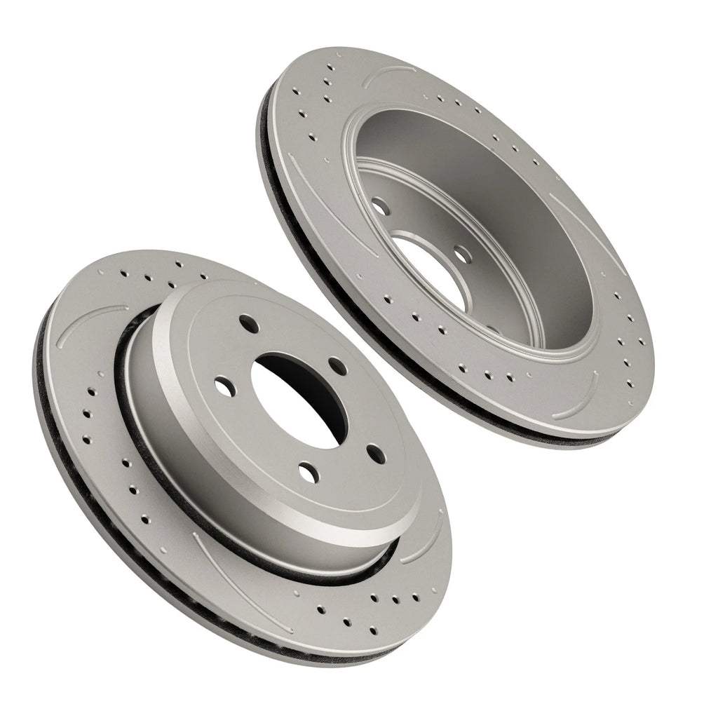 2x Rear Drilled Slotted Vented Rotors for Mercury Grand Marquis (2003–2011)