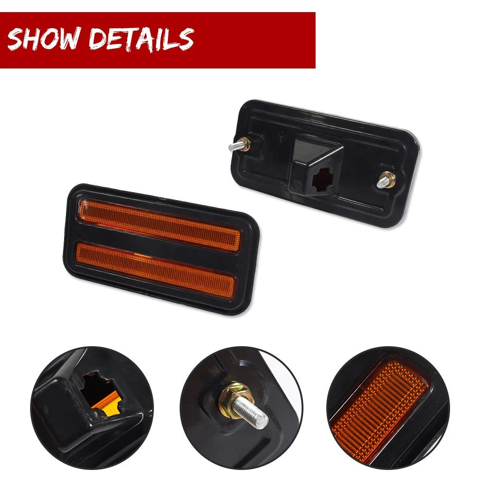 Set of 2 Front Amber Side Marker Lights for Pontiac Firebird (1970–1981)