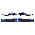 Blue Extendable Brake Clutch Lever Grip Set for BMW S1000R S1000RR (2010-2023)