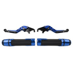 Blue Extendable Brake Clutch Lever Grip Set for BMW S1000R S1000RR (2010-2023)