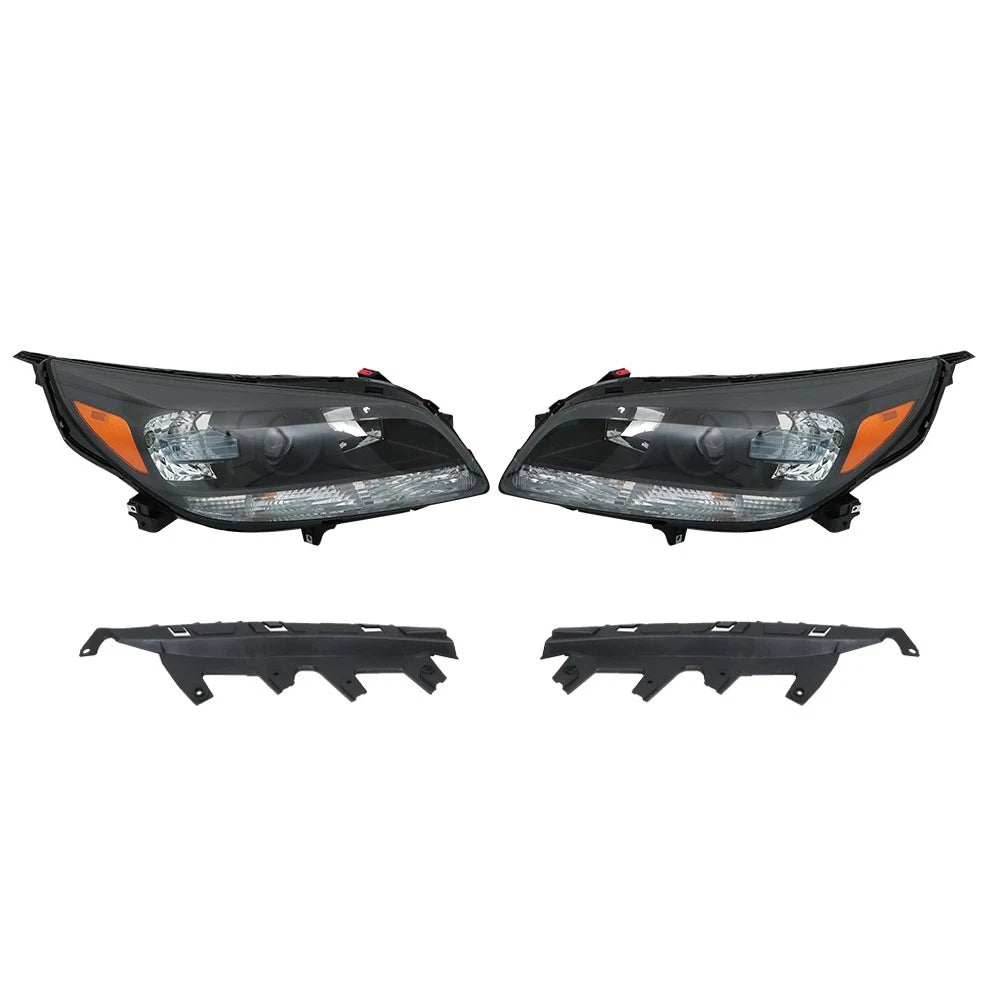 Set of 2 Halogen Headlights for Chevy Malibu (2013–2016) Black