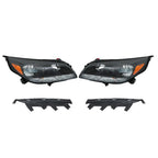 Set of 2 Halogen Headlights for Chevy Malibu (2013–2016) Black