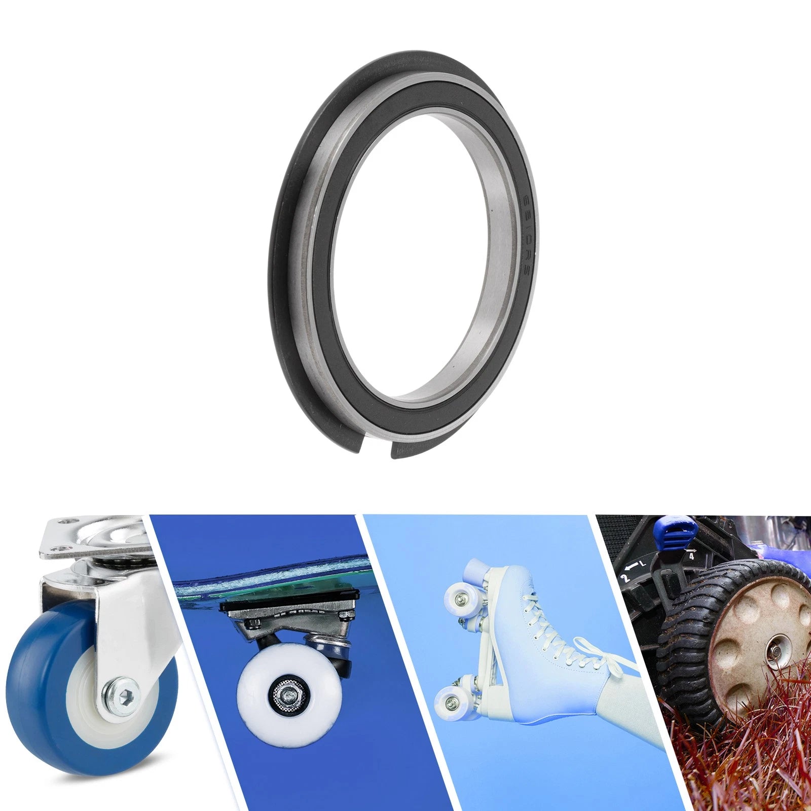 Set of 2 Deep Groove Ball Bearings 6810NR2RS for Scooter Skateboard (50x65x7mm)