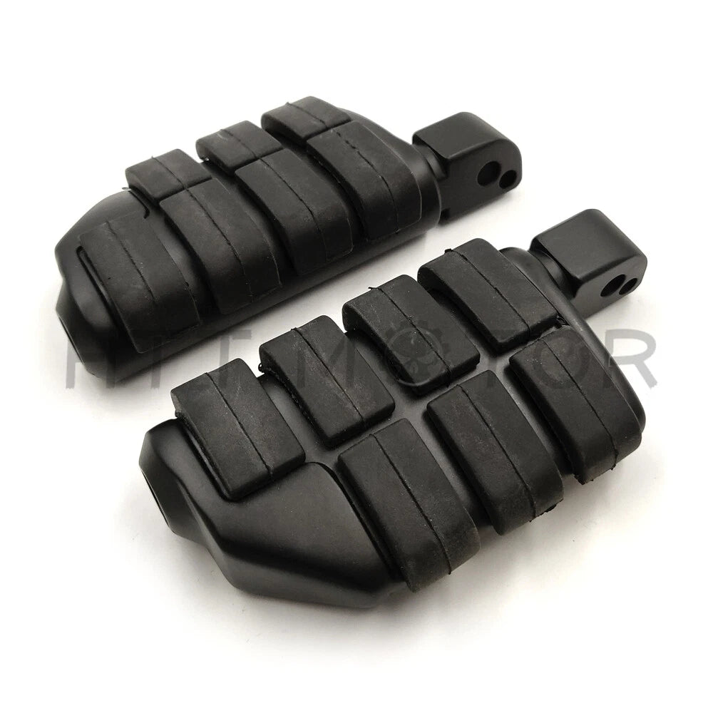 Black Dually Footpegs for Harley Softail Fat Boy FLFB, Fat Bob FXFB (2018–2023)