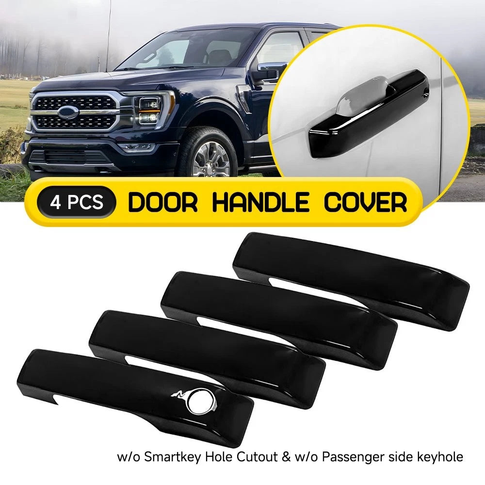 Glossy Black Door Handle Cover Keyhole for Ford F150 (2021–2024)
