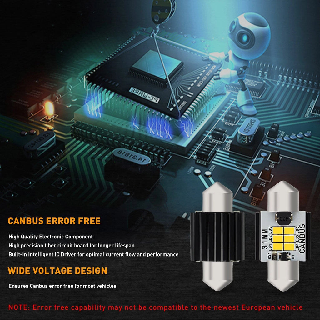 CANBUS LED Interior Dome Light Bulbs for Toyota Camry (2018–2023)