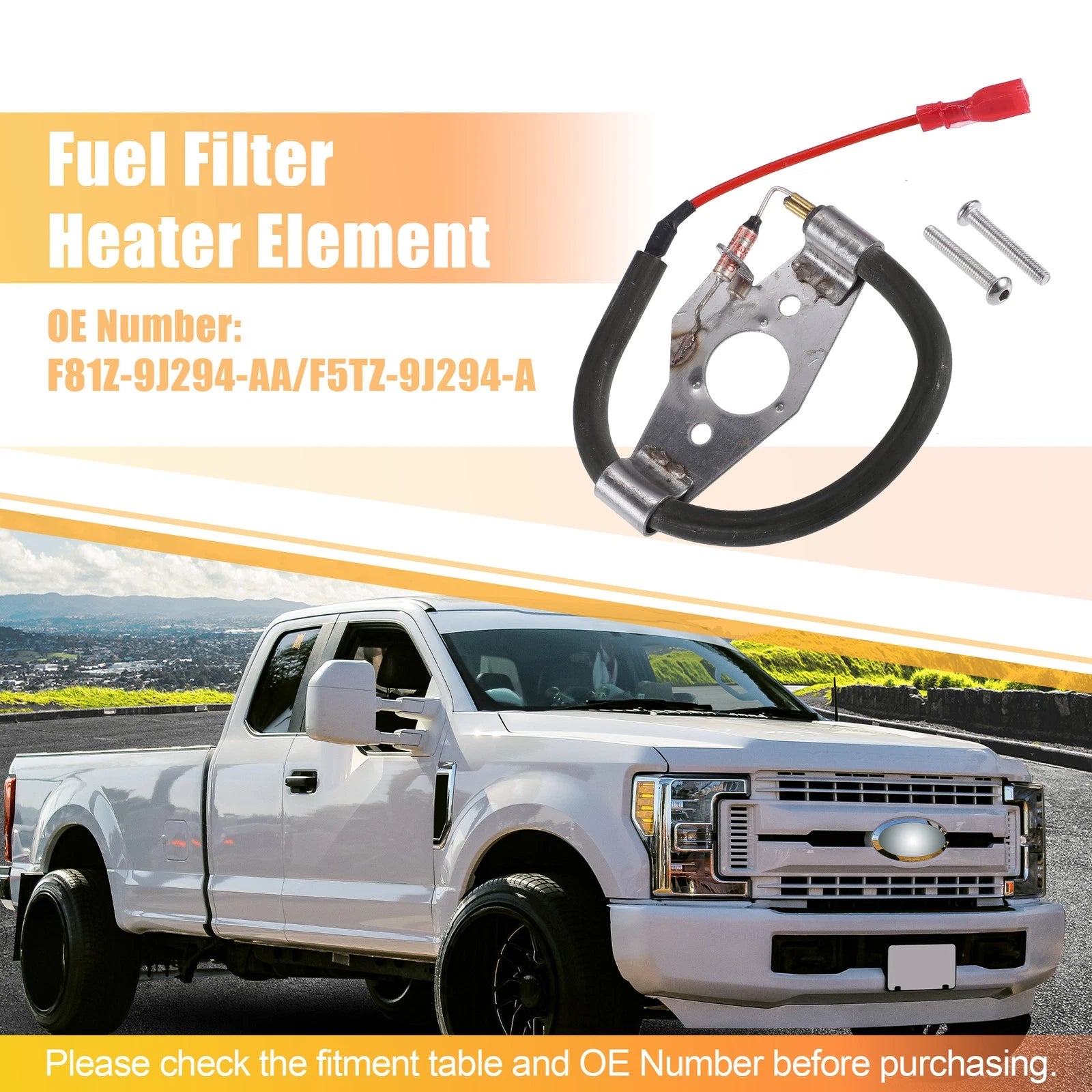 Set of 1 Fuel Filter Bowl Heating Element No.F81Z9J294AA for Ford F250 F350 (1999–2003)
