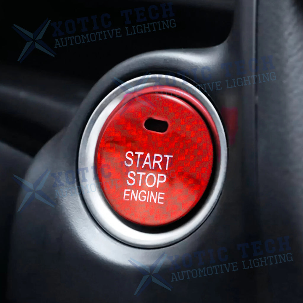 Carbon Fiber Red Engine Start Stop Button Cover for Mazda CX-3 CX-5 MX-5 (2016-2021)