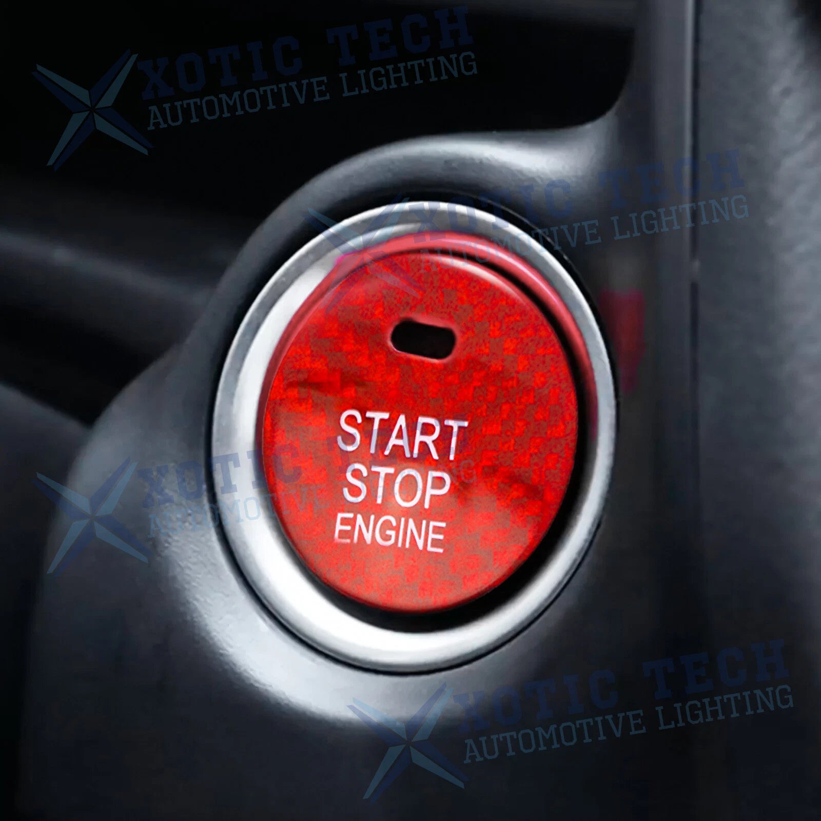 Carbon Fiber Red Engine Start Stop Button Cover for Mazda CX-3 CX-5 MX-5 (2016-2021)