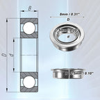 10pcs MF85ZZ Double Metal Shield Flanged Ball Bearings for Various Models 