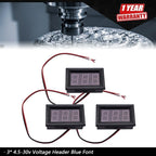 3X Blue LED 3-Digital Display Voltage Meter for Motorcycle