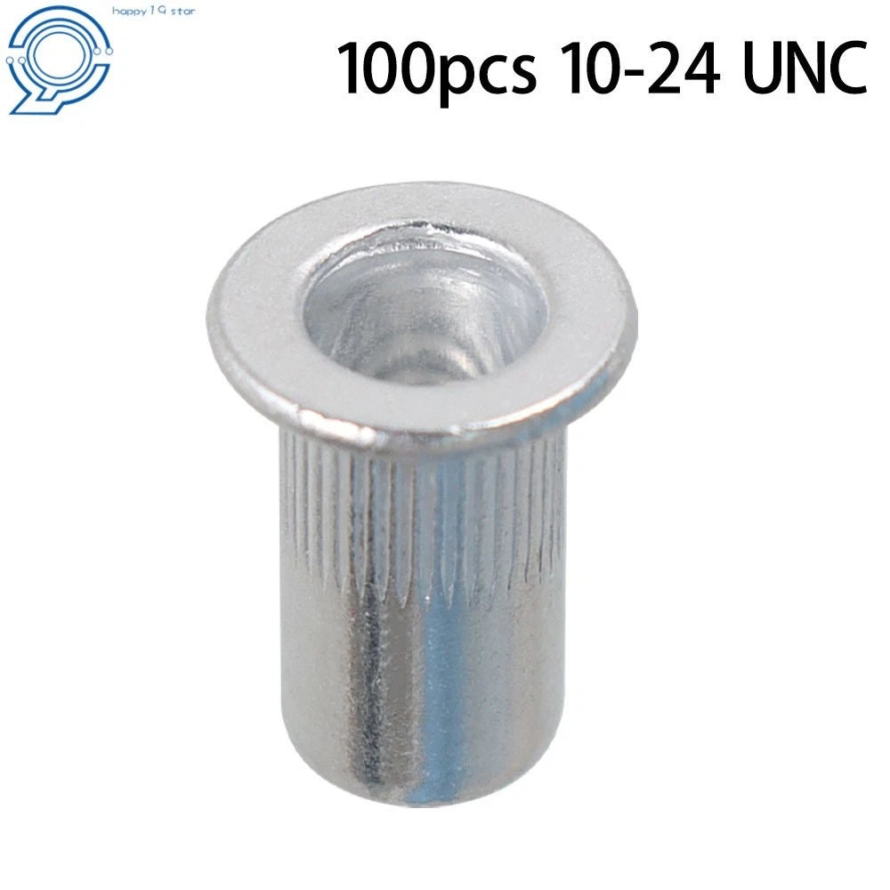100 Pack Aluminum Rivet Nut 10-24 Insert Nutsert