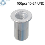 100 Pack Aluminum Rivet Nut 10-24 Insert Nutsert