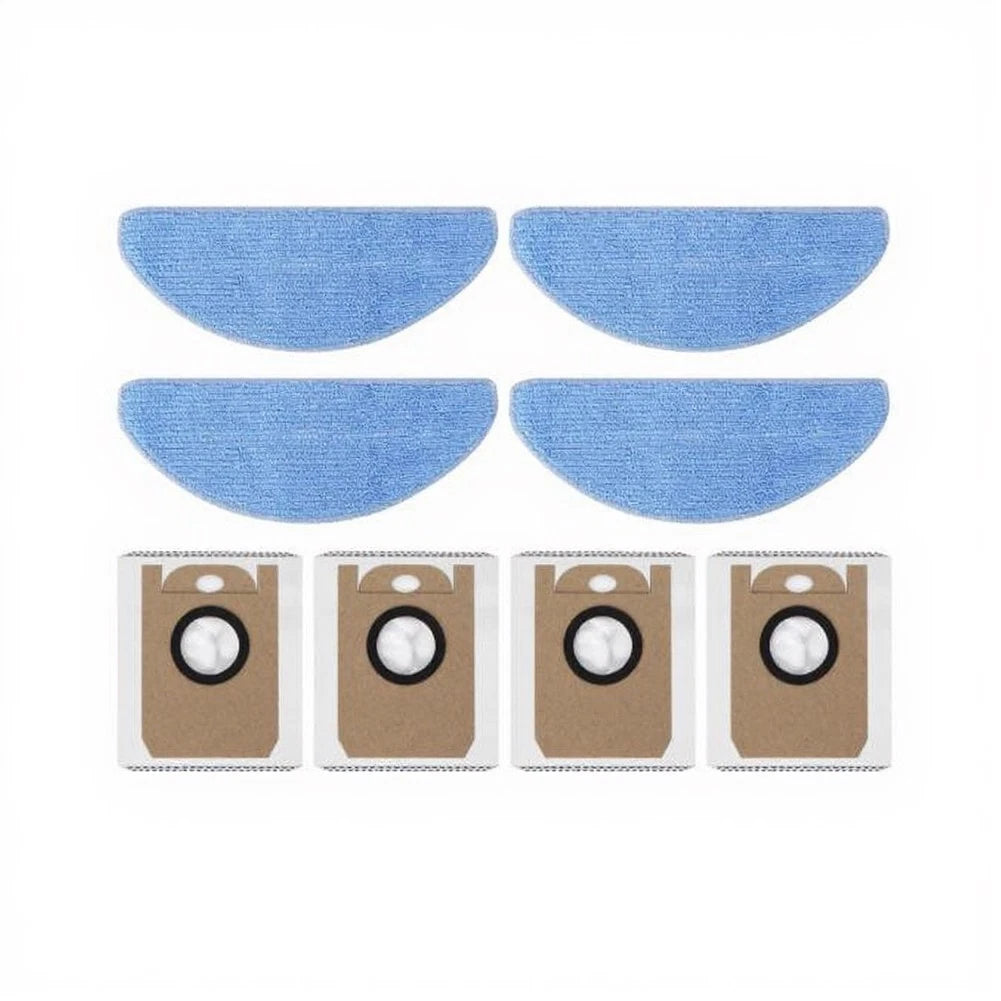 Set of 4 Mop Pads & 4 Dust Bags for Tikom L8000 Plus