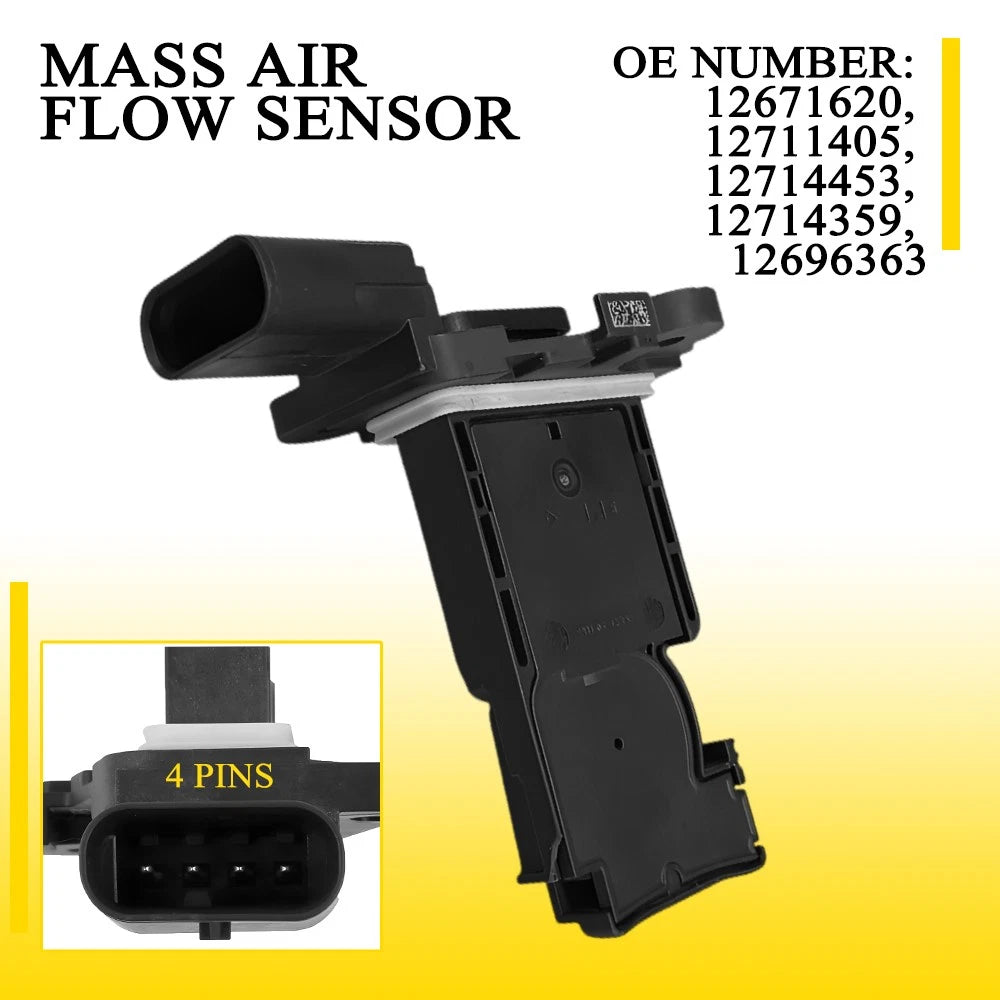 4 Pins MAF Mass Air Flow Sensor 12714453 for Cadillac CT5 (2020–2021) V6 3.0L