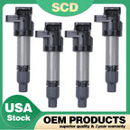 Set of 4 Ignition Coils for Buick Lucerne Cadillac DTS XLR STS SRX (2006–2011)