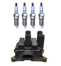 Denso Ignition Coil & 4 Iridium Spark Plugs for Ford Focus (2000–2007)