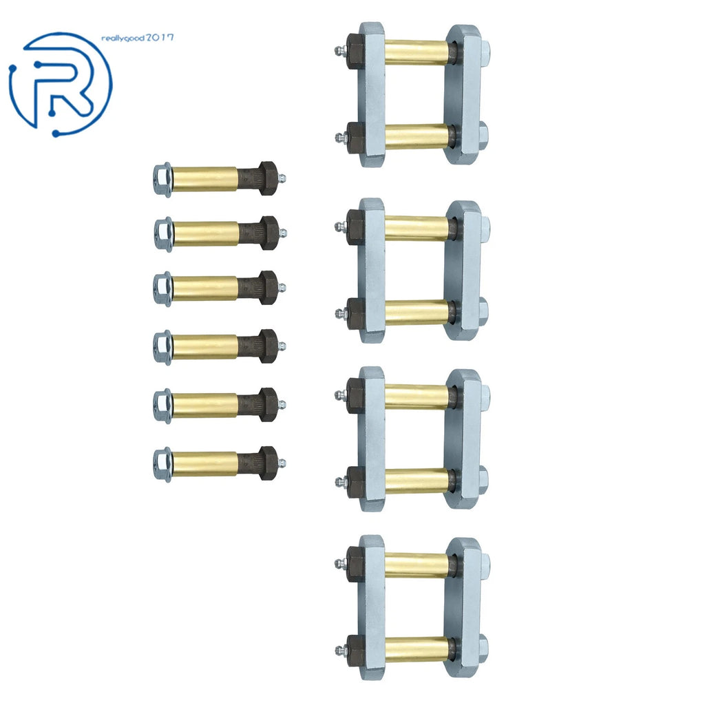 Set of 4 Greasable Shackle Spring Bolt Link Kit for Tandem Axle Truck Trailer