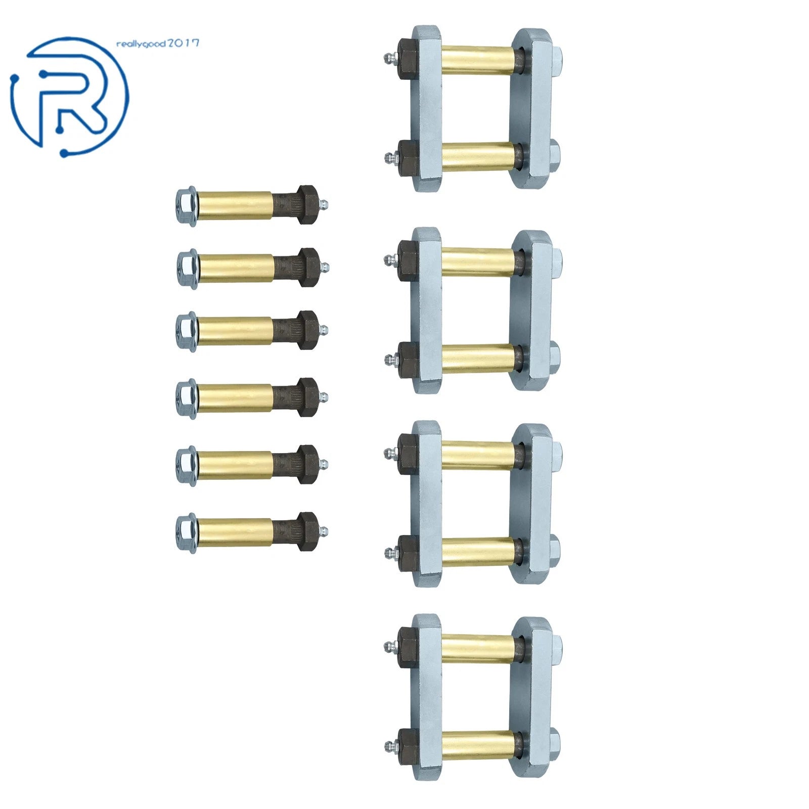 Set of 4 Greasable Shackle Spring Bolt Link Kit for Tandem Axle Truck Trailer