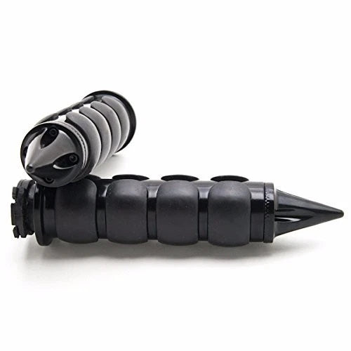 Spike Black Rubber Hand Grips for Harley Cruiser Chopper (1" 25mm)