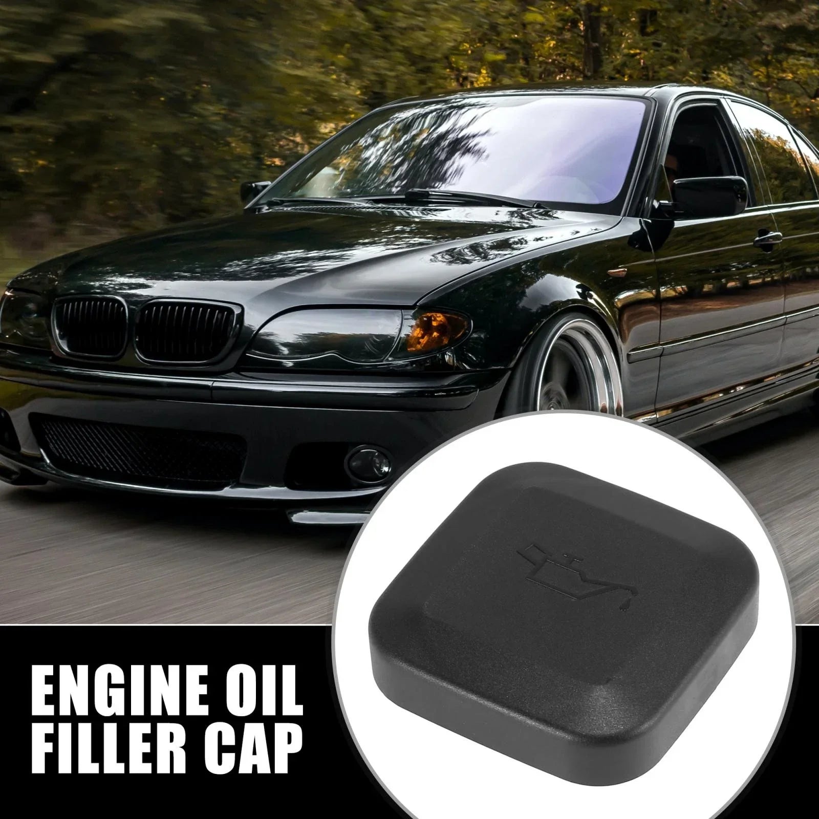 Black Engine Oil Filler Cap Cover Replacement for BMW E36 E46 328