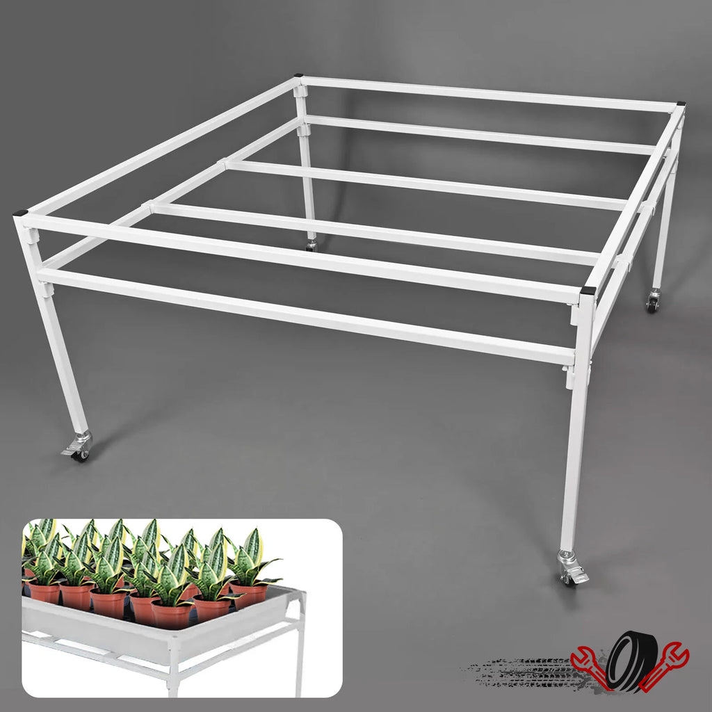 Set of 4 Flood Table Stands with Wheels for Hydroponic Germination Trays