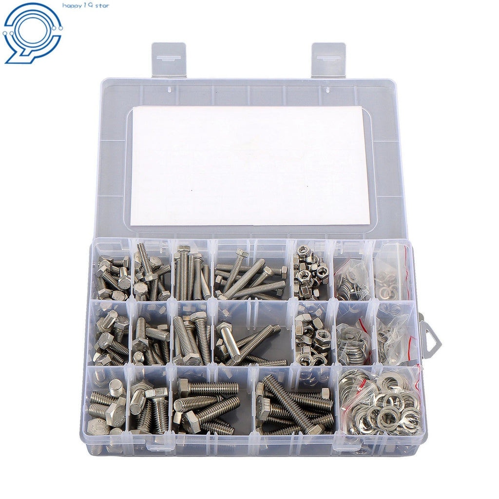 Set of 408 Bolts and Nuts Assortment Kit for Automotive Applications