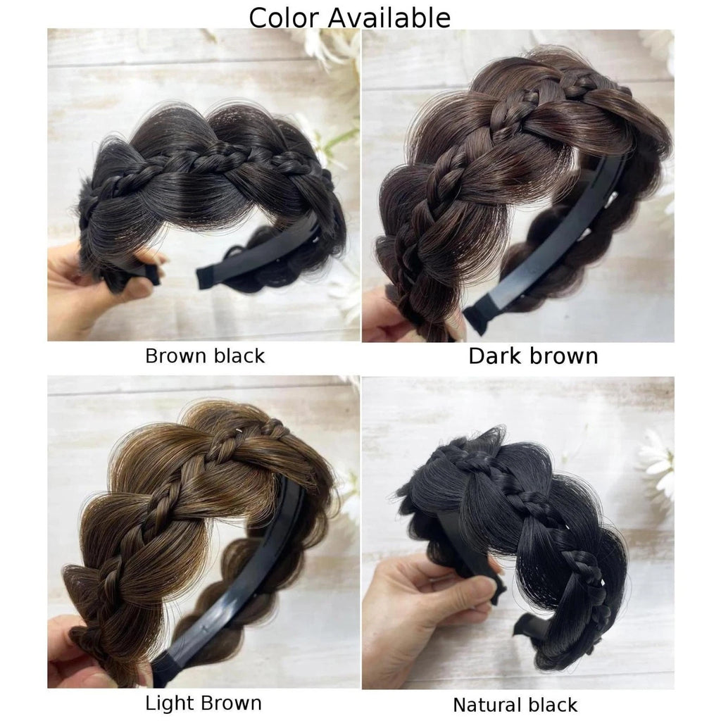 Wide Fishbone Braids Hairbands for Women (Retro Styling)