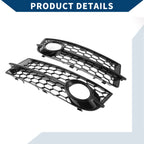 1 Pair Front Fog Light Grill for Audi TT 8J (2006–2014) No. 8J0807682/8J0807681 Black