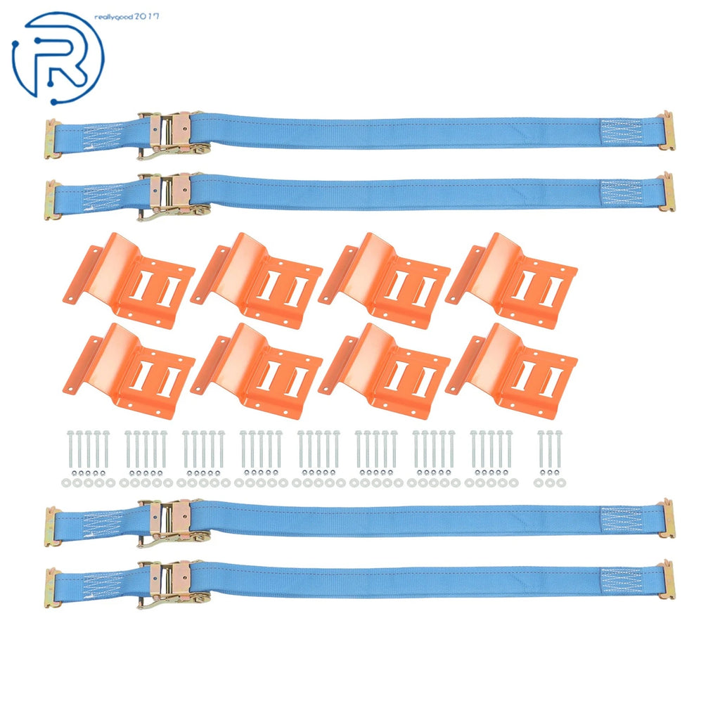 Set of 2 Trailer Ratchet Straps for E-Track Wheel Chock (8')