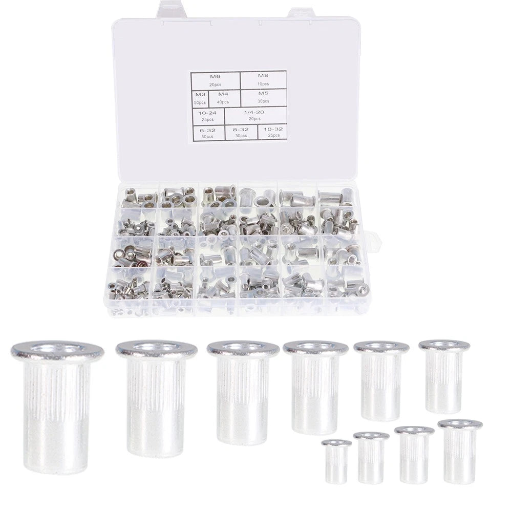 Set of 300 Zinc Steel Rivet Nuts for Various Applications