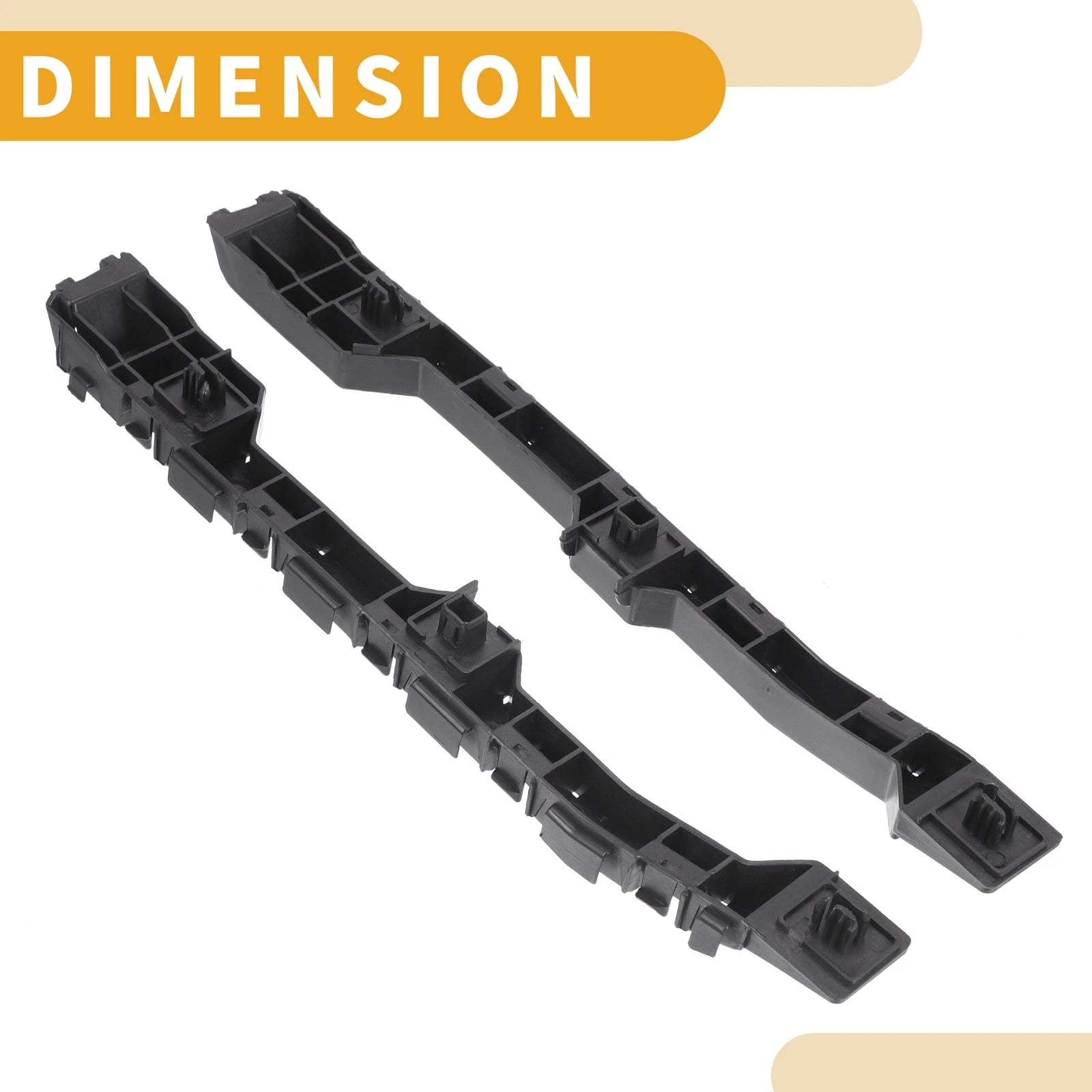 Set of 2 Rear Bumper Support Brackets for Honda HR-V (2016–2018) Black