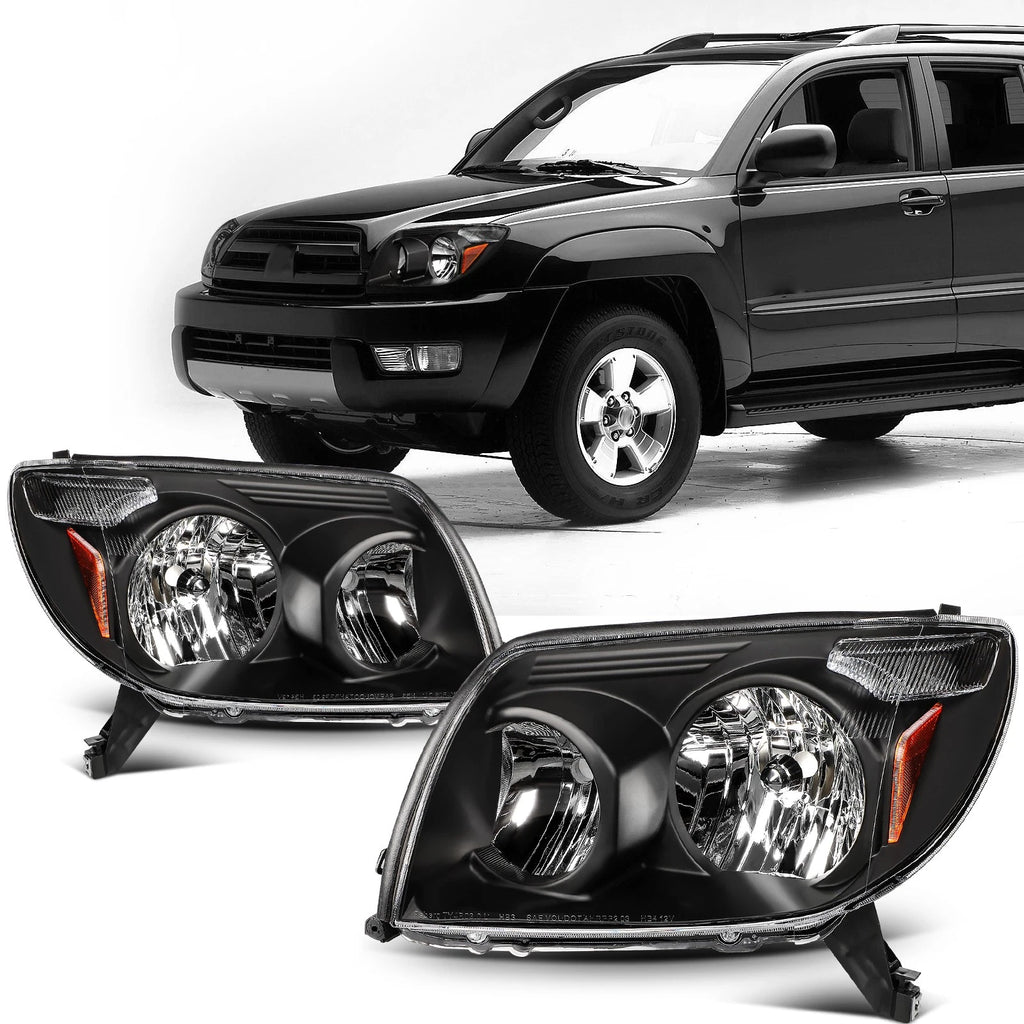2X Headlight Assembly for Toyota 4Runner (2003–2005) - Black