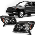 2X Headlight Assembly for Toyota 4Runner (2003–2005) - Black