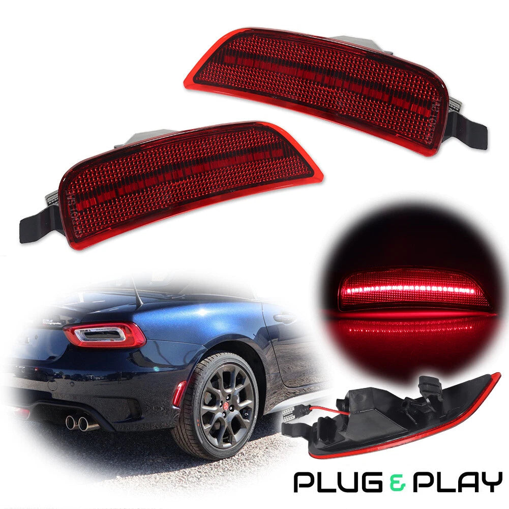 Red LED Rear Bumper Side Marker Lights for Mazda MX-5 Miata (2016–2023)