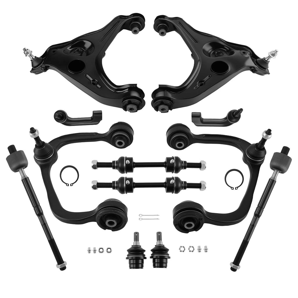 12PC Front Upper Control Arm Sway Bar Link Tie Rod for Ford F-150 (2009–2013) 4WD
