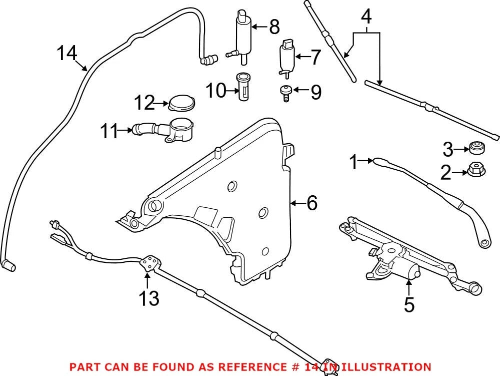 Windshield Washer Hose for BMW (OEM 61677241677)