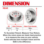 Rear Brake Discs Rotors Ceramic Pads for Honda Odyssey (2005-2010)