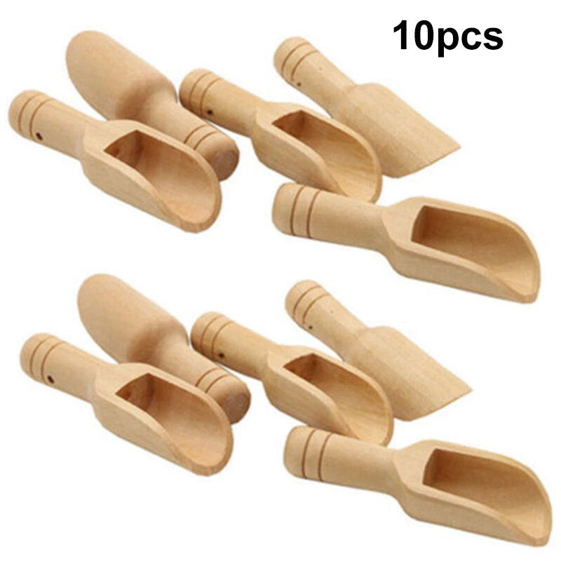 Set of 4 Wooden Spoons for Honey Coffee Condiments