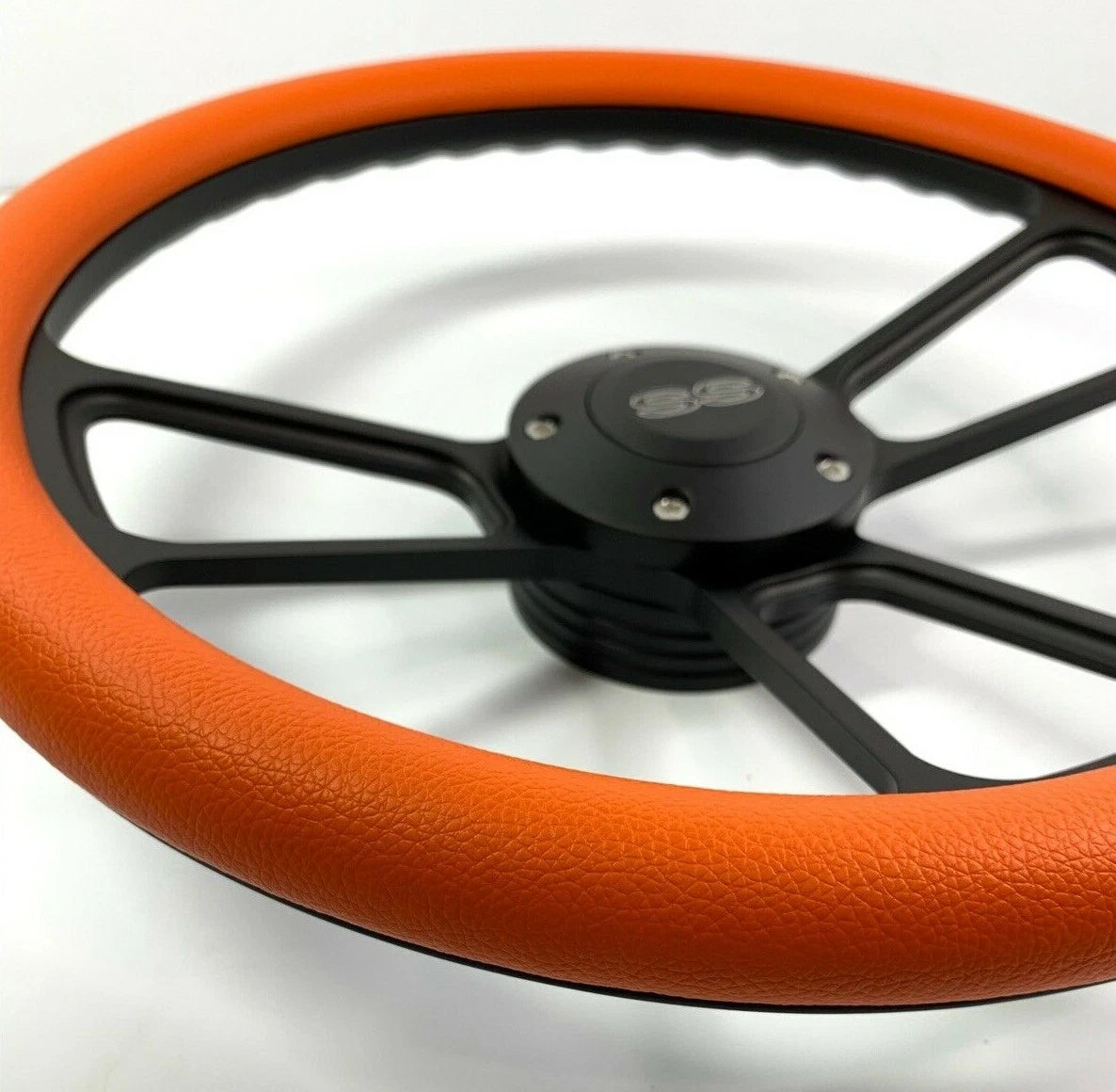 Steering Wheel Cover Orange Half Wrap for Universal 14 Inch Wheels (Universal)