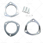 Exhaust Flange Plate Gasket 3" 76mm 3 Bolt Stainless Steel Universal Kit