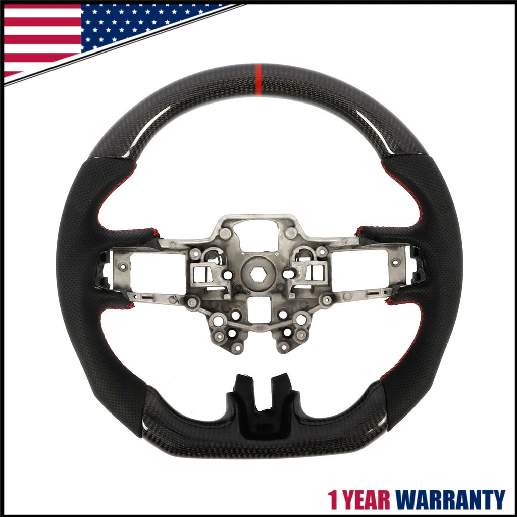 Real Carbon Fiber Steering Wheel for Ford Mustang EcoBoost GT (2018–2023)
